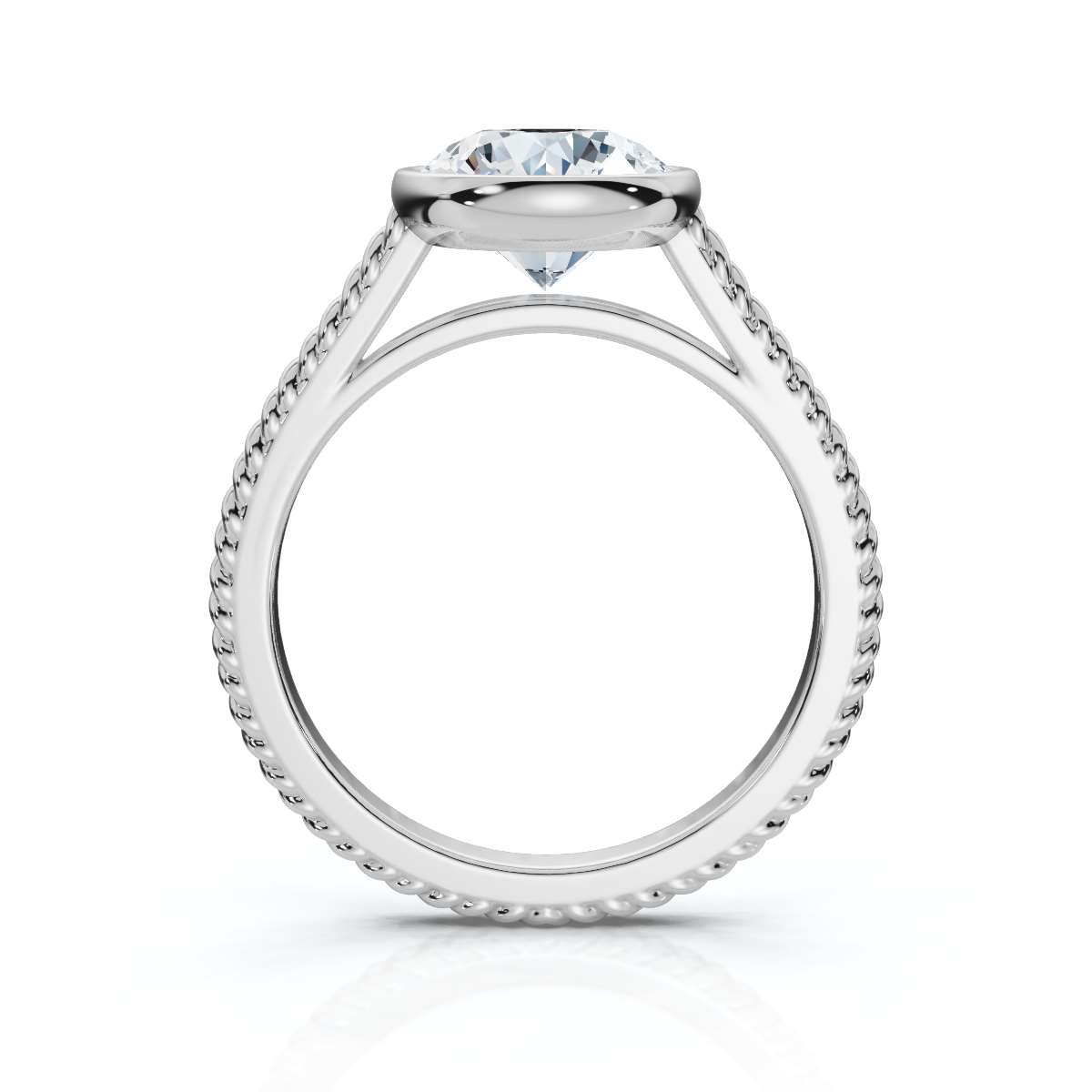 14K White Gold Alondra Braided Solitaire Engagement Ring