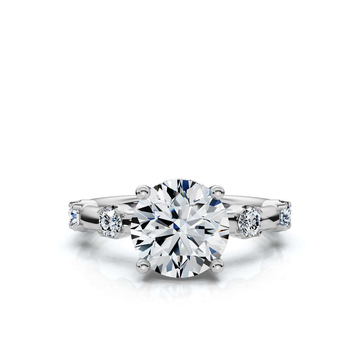 14K White Gold Olivette Lab Grown Diamond Ring (1/3 ct. tw)