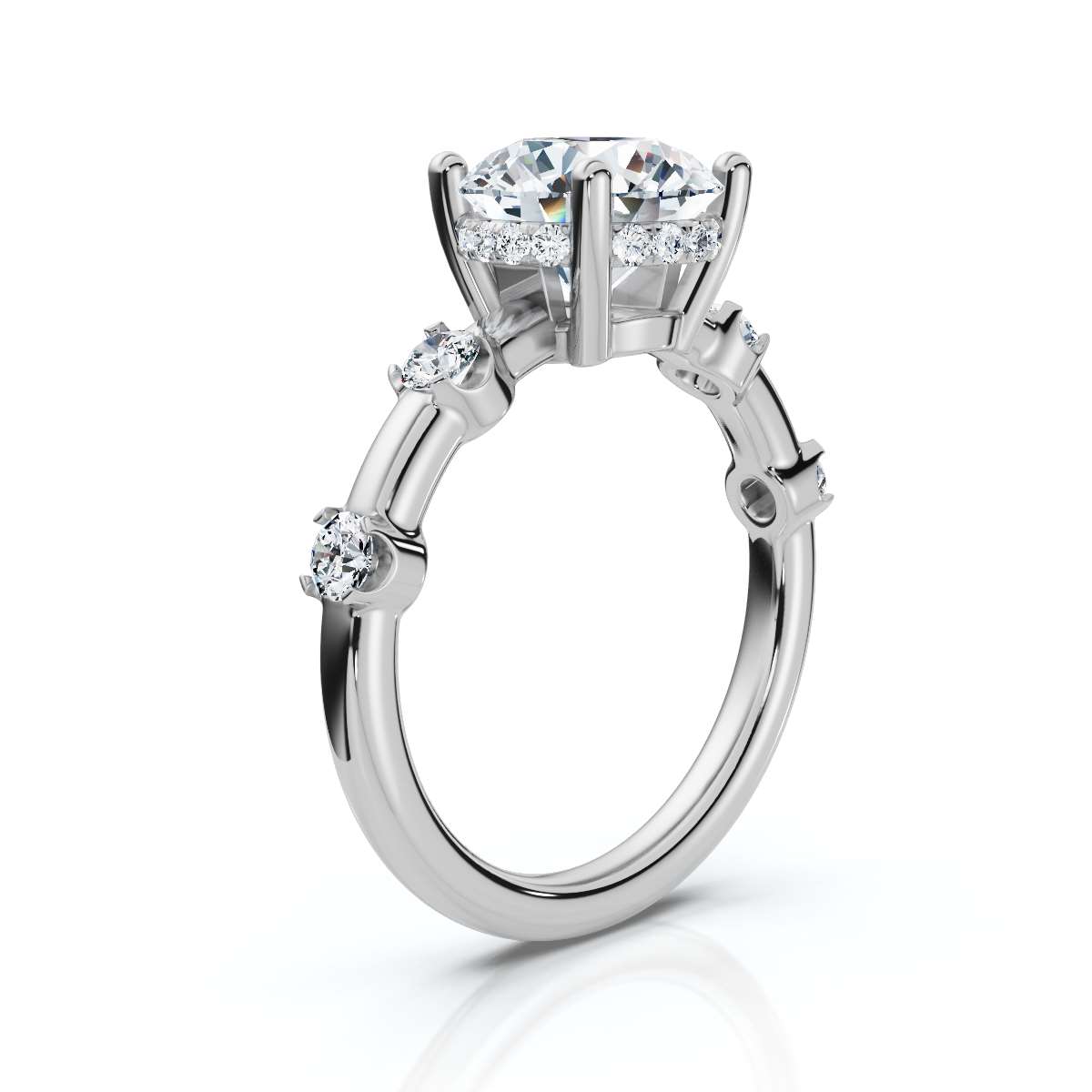 14K White Gold Olivette Lab Grown Diamond Ring (1/3 ct. tw)