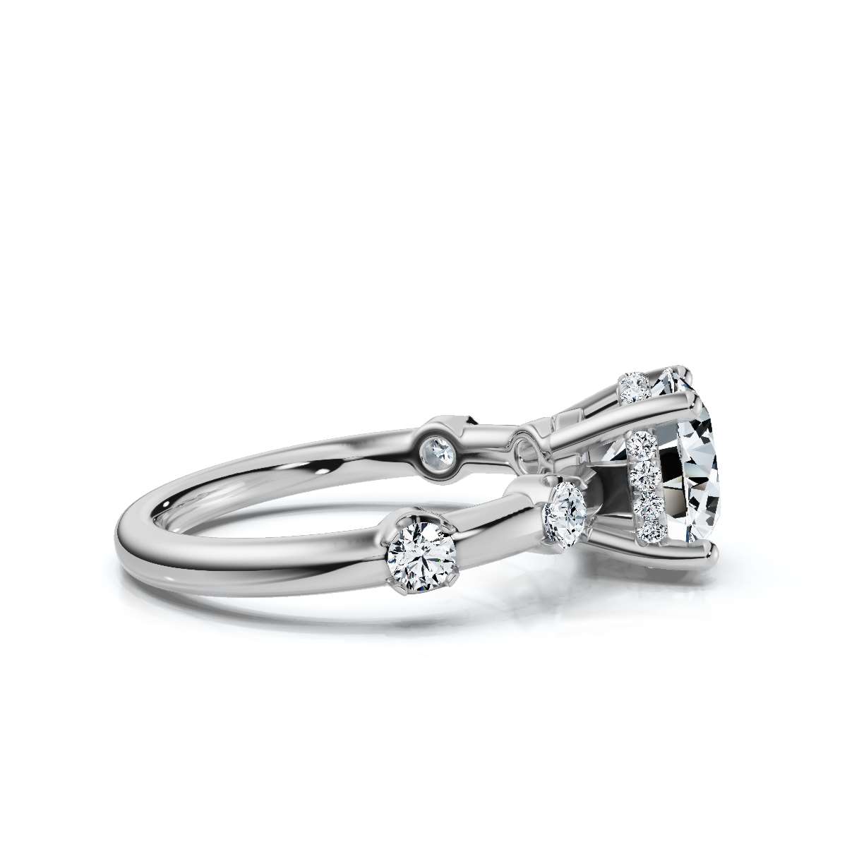 14K White Gold Olivette Lab Grown Diamond Ring (1/3 ct. tw)