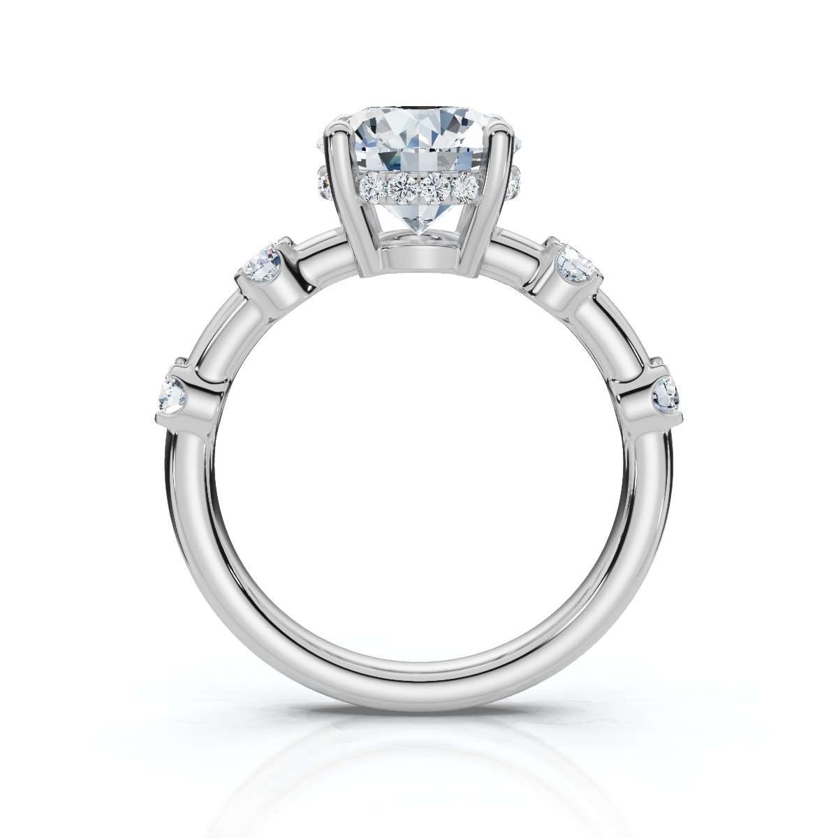 14K White Gold Olivette Lab Grown Diamond Ring (1/3 ct. tw)