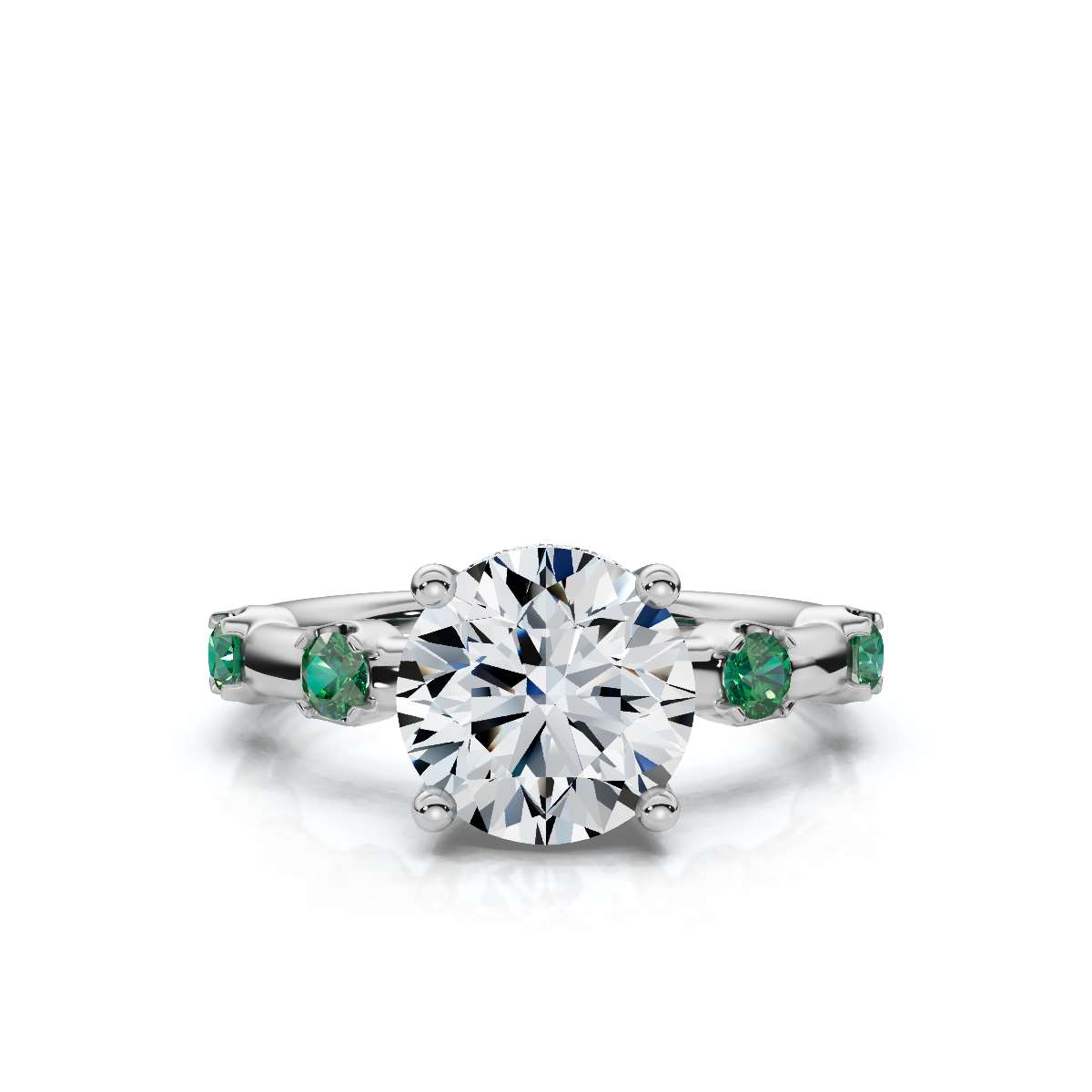 14K White Gold Olivette Gemstone Lab Grown Diamond Ring (1/3 ct. tw)