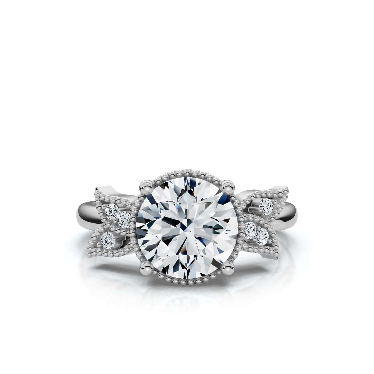14K White Gold Solay Accents Lab Grown Diamond Ring (1/20 ct. tw)