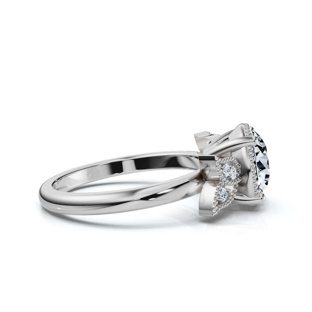 14K White Gold Solay Accents Lab Grown Diamond Ring (1/20 ct. tw)