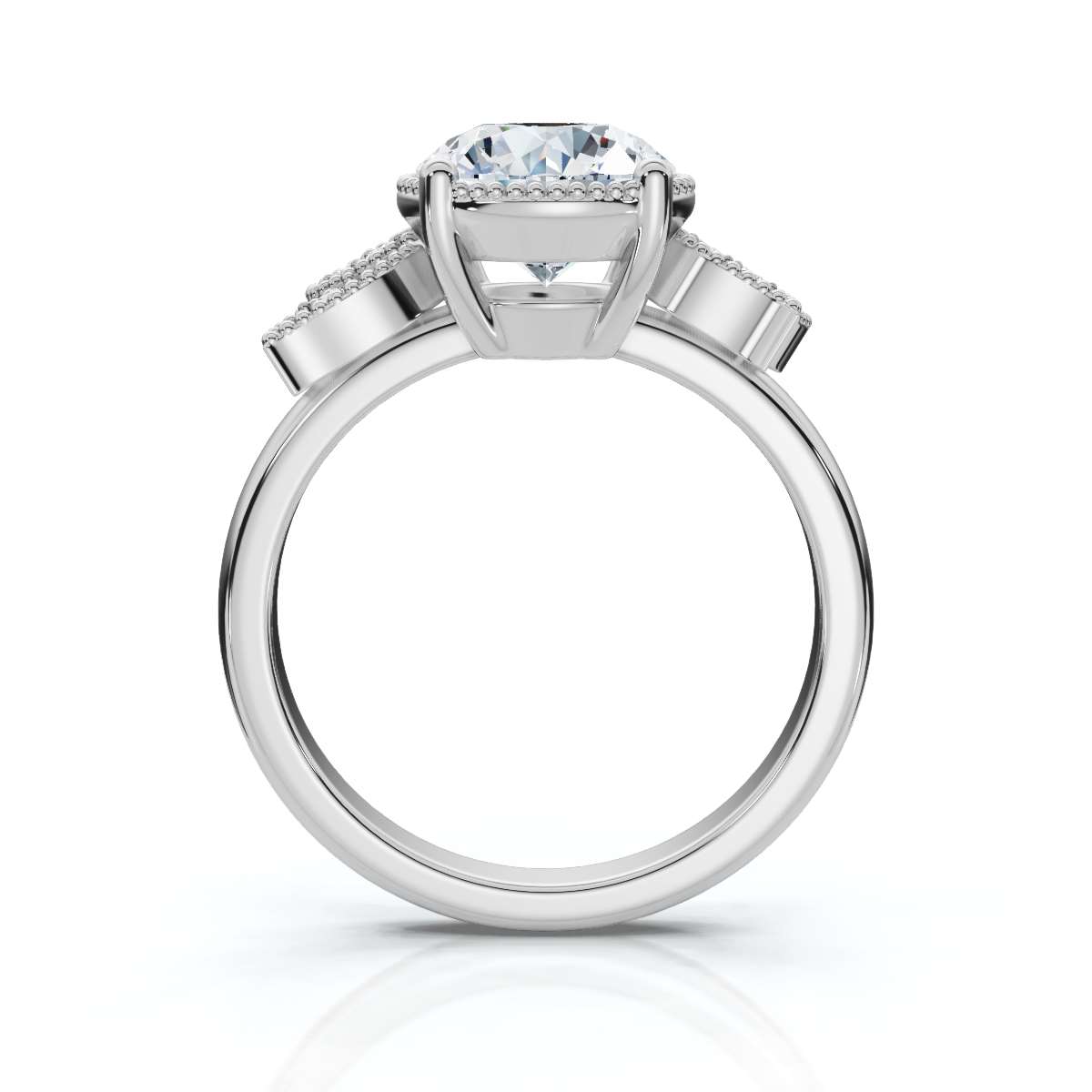 14K White Gold Solay Accents Lab Grown Diamond Ring (1/20 ct. tw)