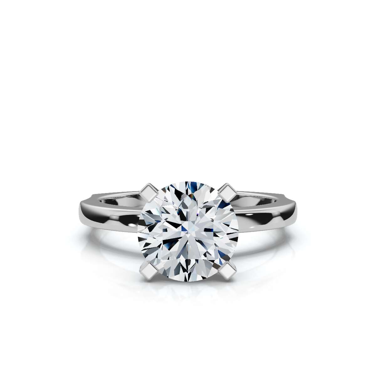 14K White Gold Diedre Solitaire Engagement Ring 