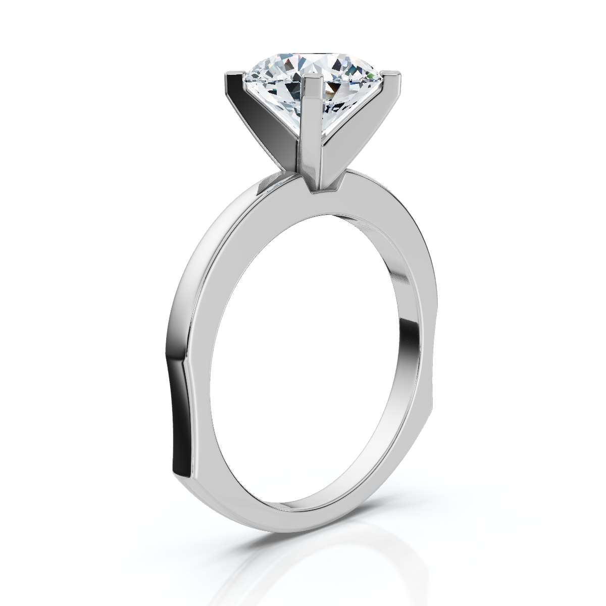 14K White Gold Diedre Solitaire Engagement Ring 