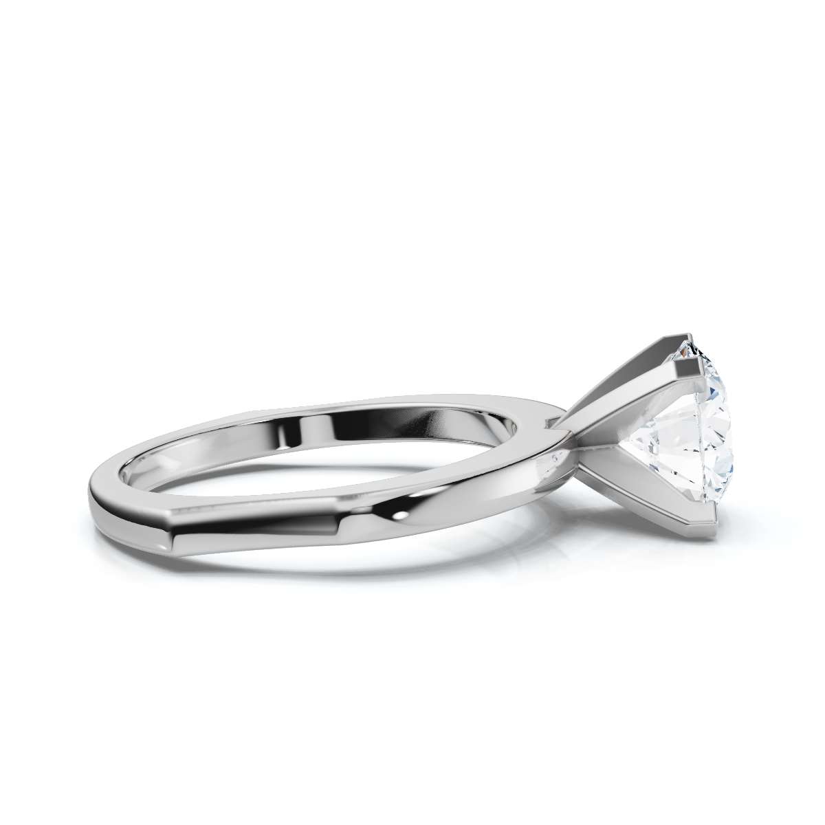 14K White Gold Diedre Solitaire Engagement Ring 