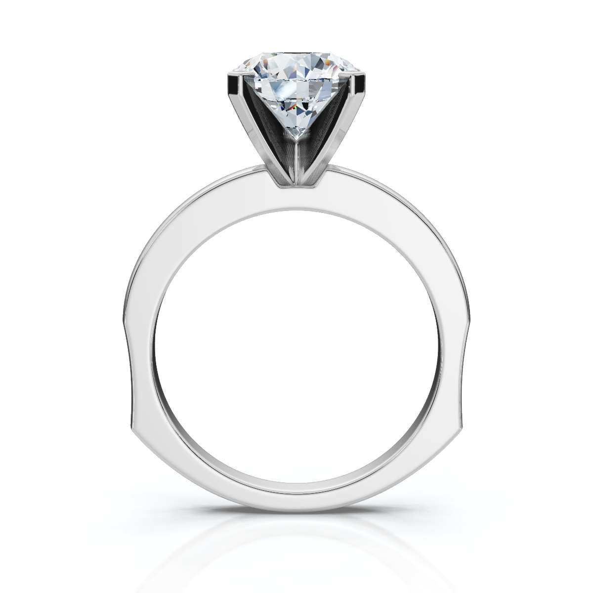 14K White Gold Diedre Solitaire Engagement Ring 