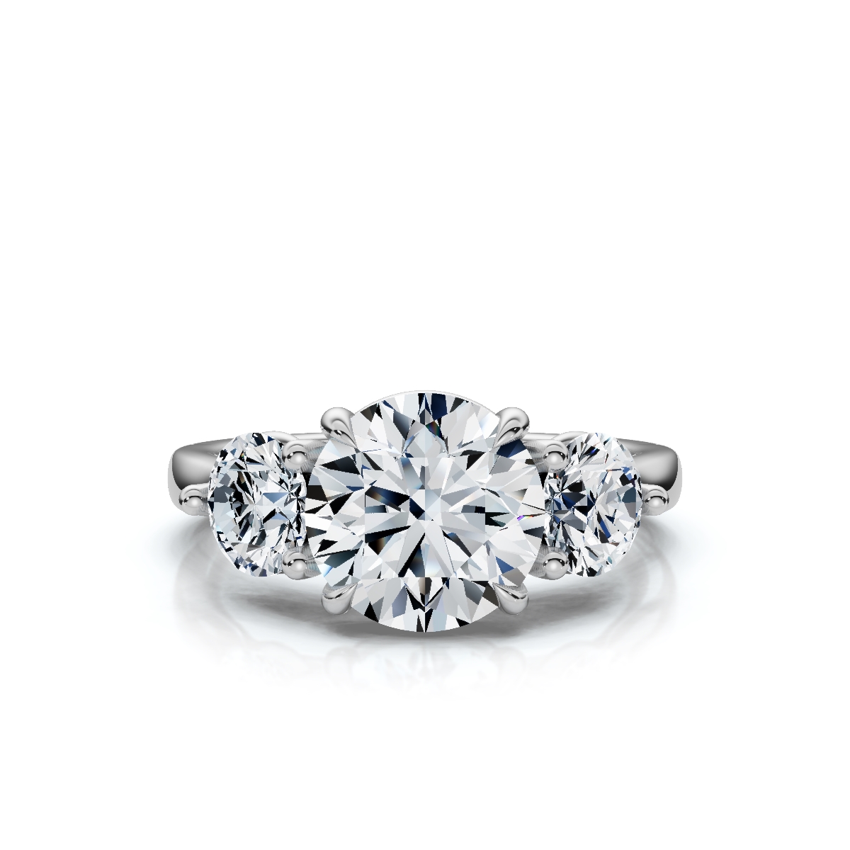 14K White Gold Ainsley Three Stone Lab Grown Diamond Ring (1 ct. tw)