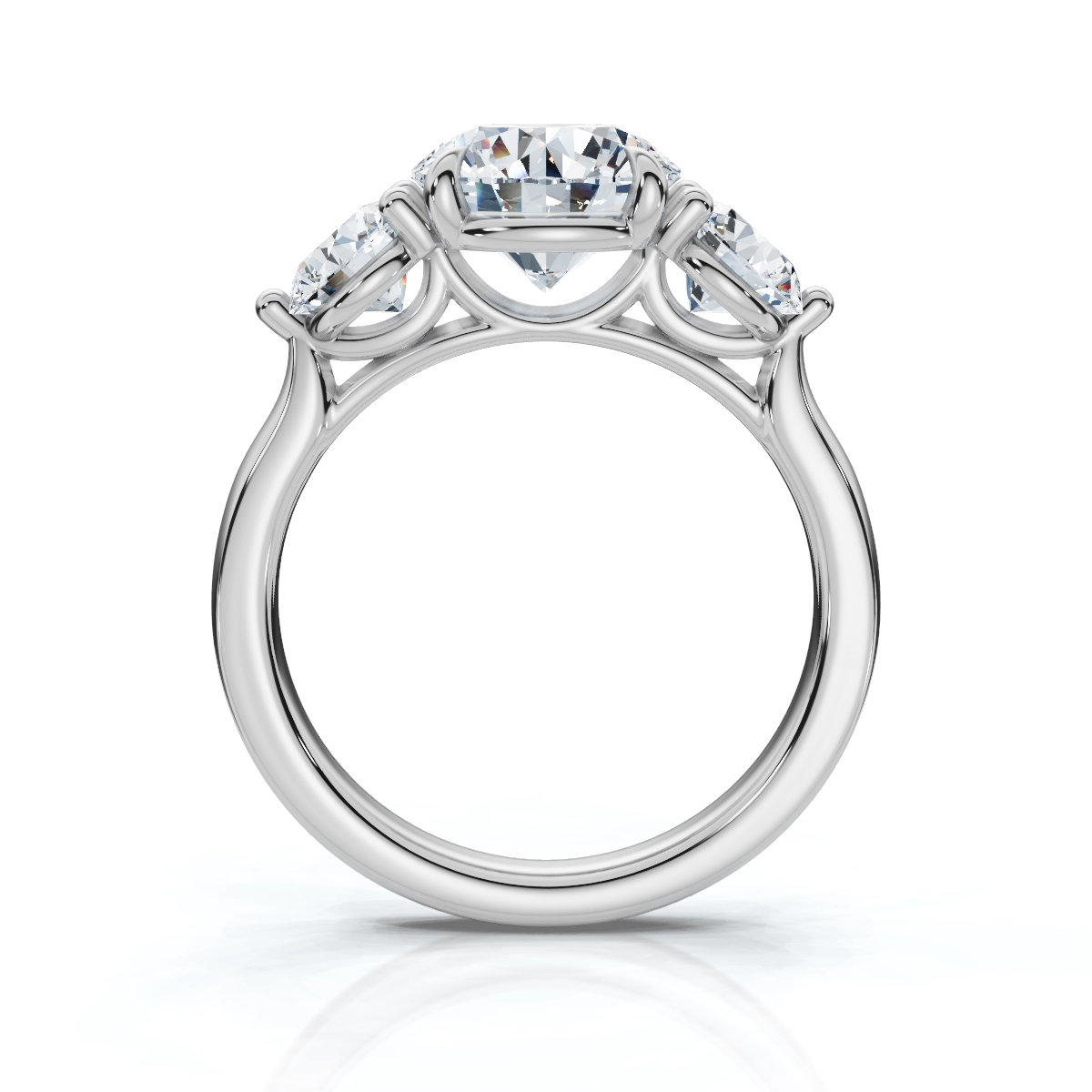 14K White Gold Ainsley Three Stone Lab Grown Diamond Ring (1 ct. tw)