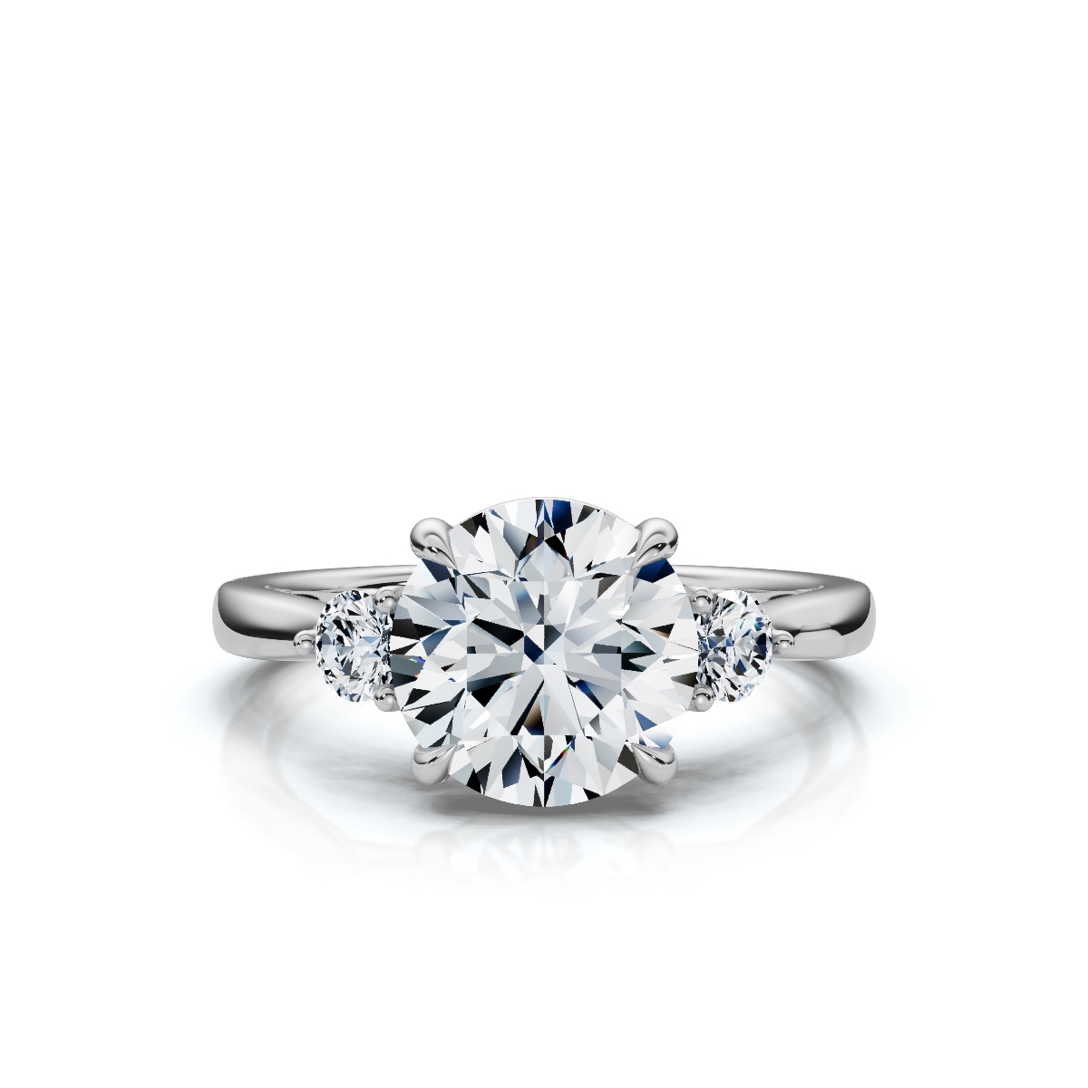 14K White Gold Ainsley Three Stone Lab Grown Diamond Ring (1/5 ct. tw)