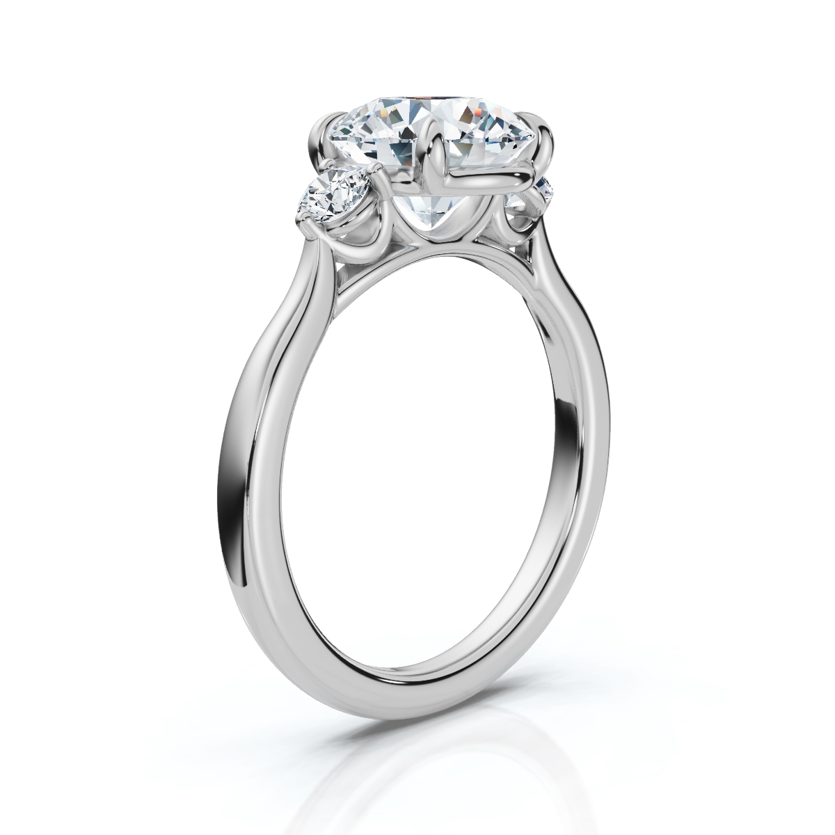 14K White Gold Ainsley Three Stone Lab Grown Diamond Ring (1/5 ct. tw)