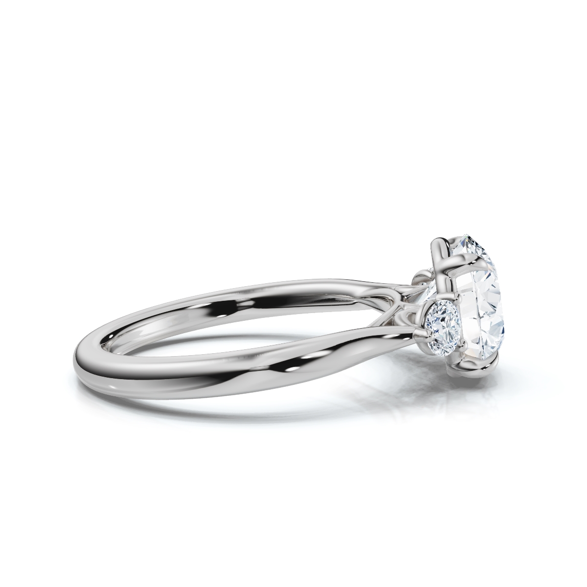 14K White Gold Ainsley Three Stone Lab Grown Diamond Ring (1/5 ct. tw)