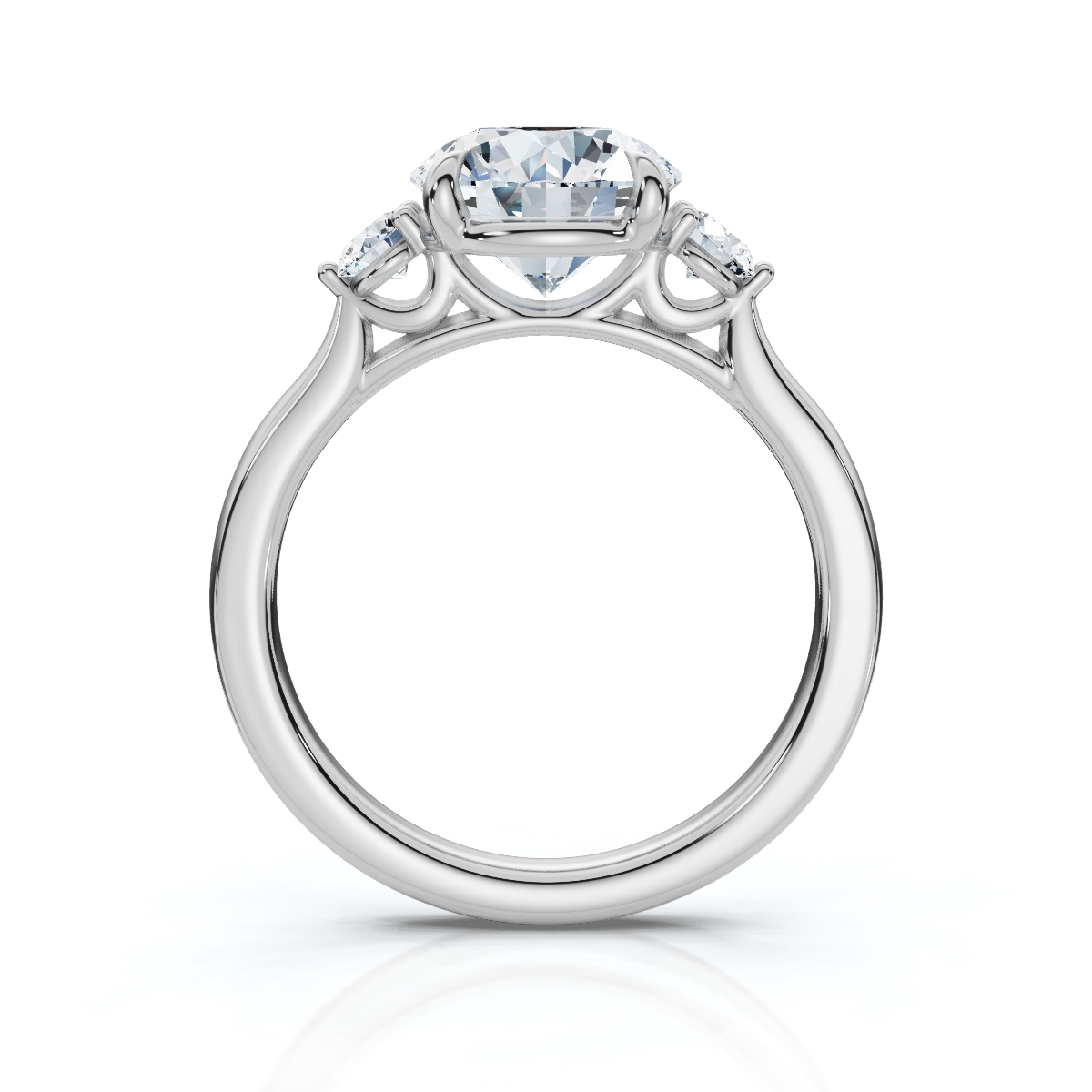 14K White Gold Ainsley Three Stone Lab Grown Diamond Ring (1/5 ct. tw)