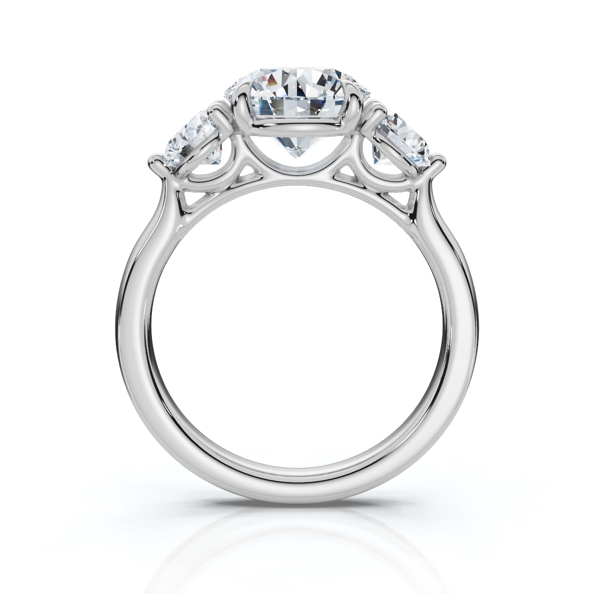 14K White Gold Ainsley Three Stone Lab Grown Diamond Ring (3/4 ct. tw)