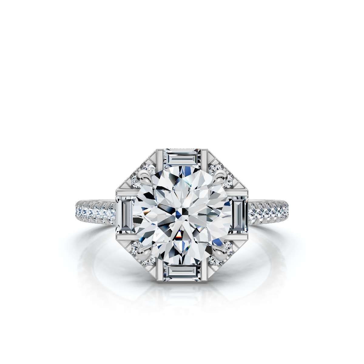 14K White Gold Paige Halo Lab Grown Diamond Ring (2/3 ct. tw)