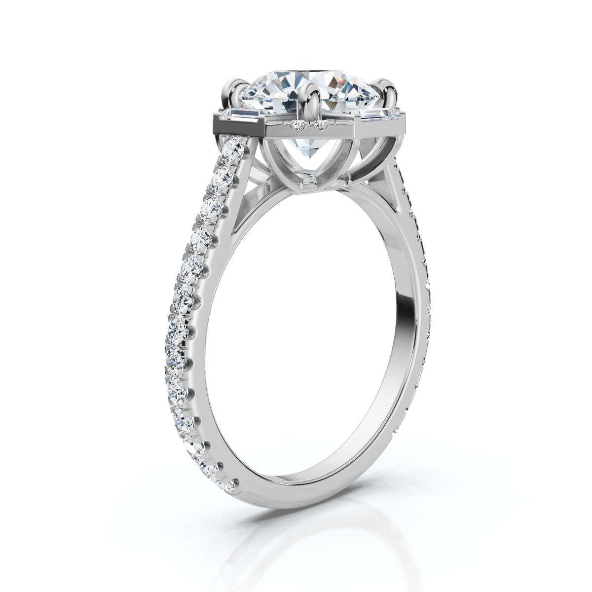 14K White Gold Paige Halo Lab Grown Diamond Ring (2/3 ct. tw)