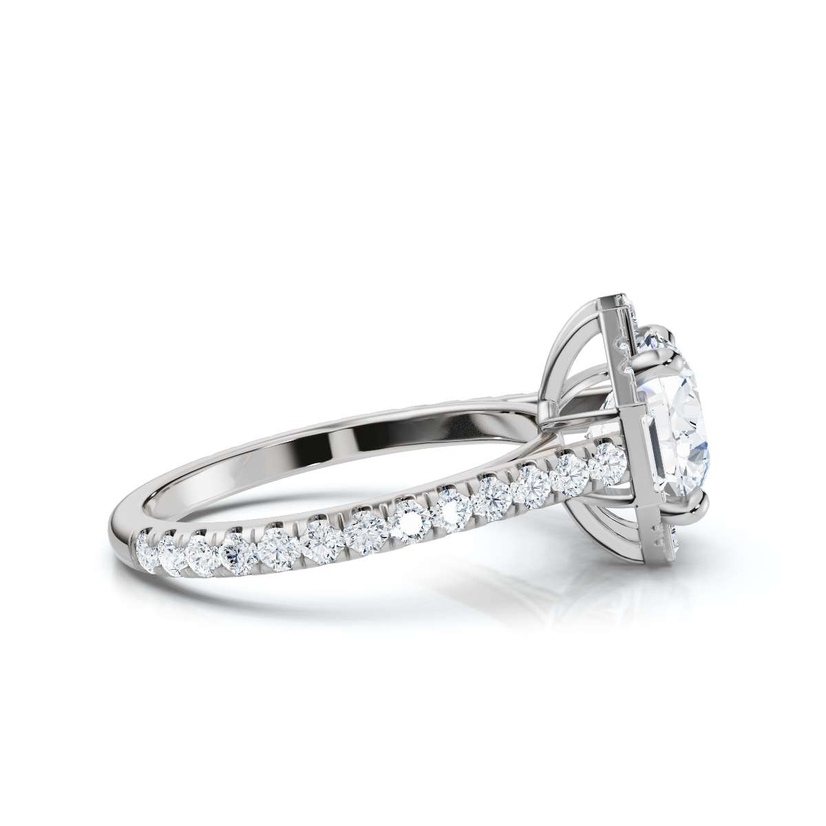 14K White Gold Paige Halo Lab Grown Diamond Ring (2/3 ct. tw)