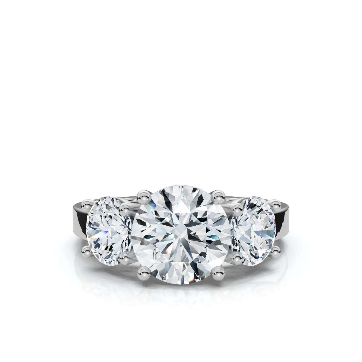 14K White Gold Katana Three Stone Lab Grown Diamond Ring (1 1/2 ct. tw)