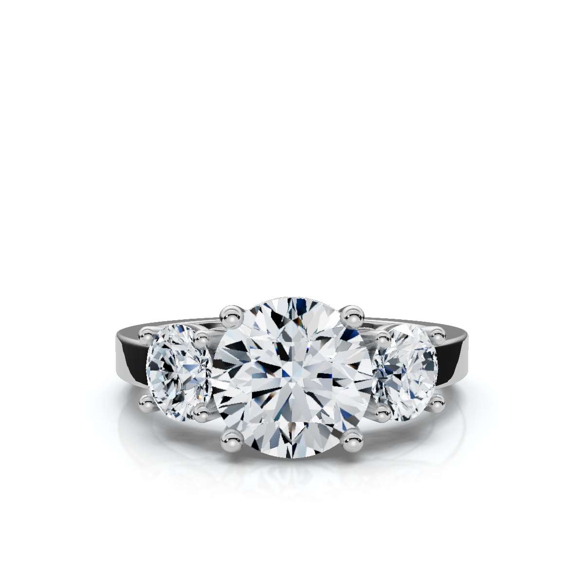 14K White Gold Katana Three Stone Lab Grown Diamond Ring (1 ct. tw)