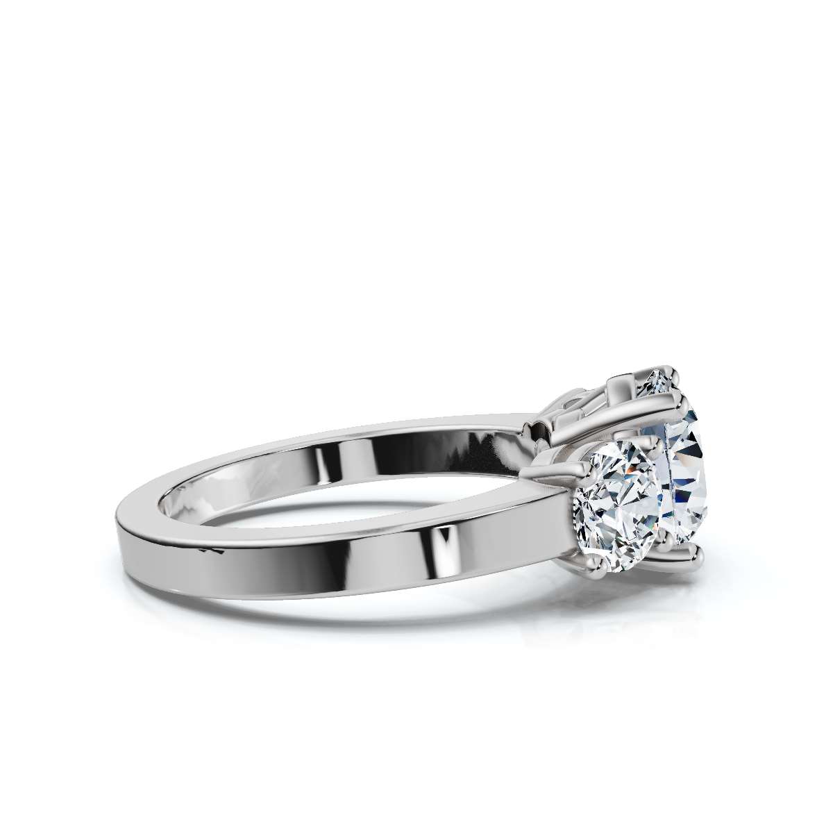 14K White Gold Katana Three Stone Lab Grown Diamond Ring (1 ct. tw)