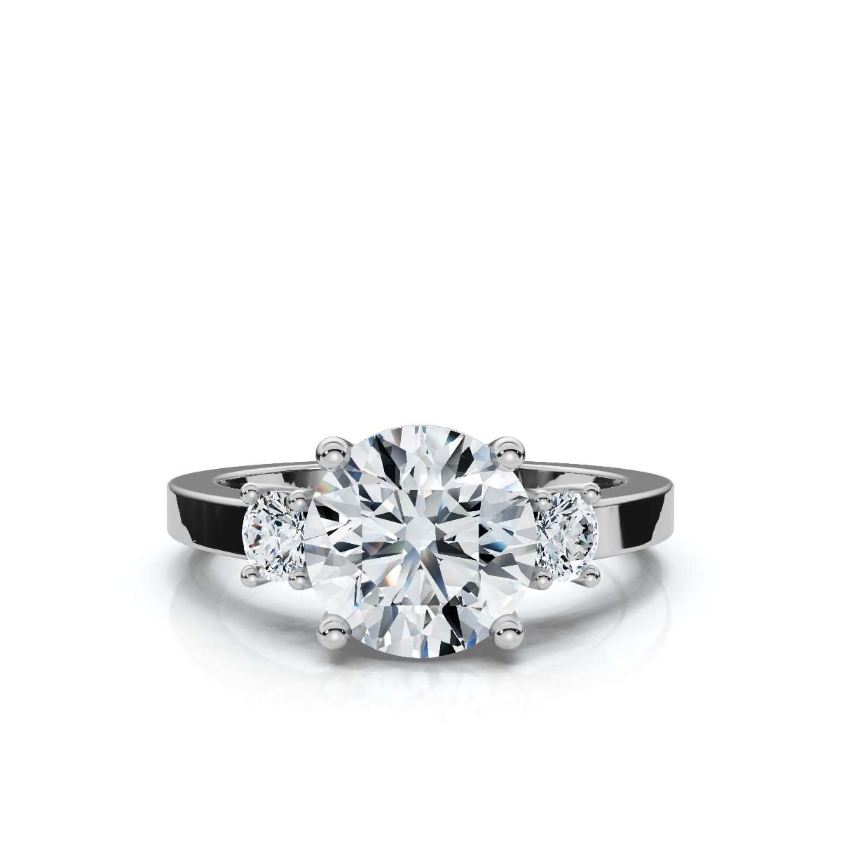 14K White Gold Katana Three Stone Lab Grown Diamond Ring (1/4 ct. tw)