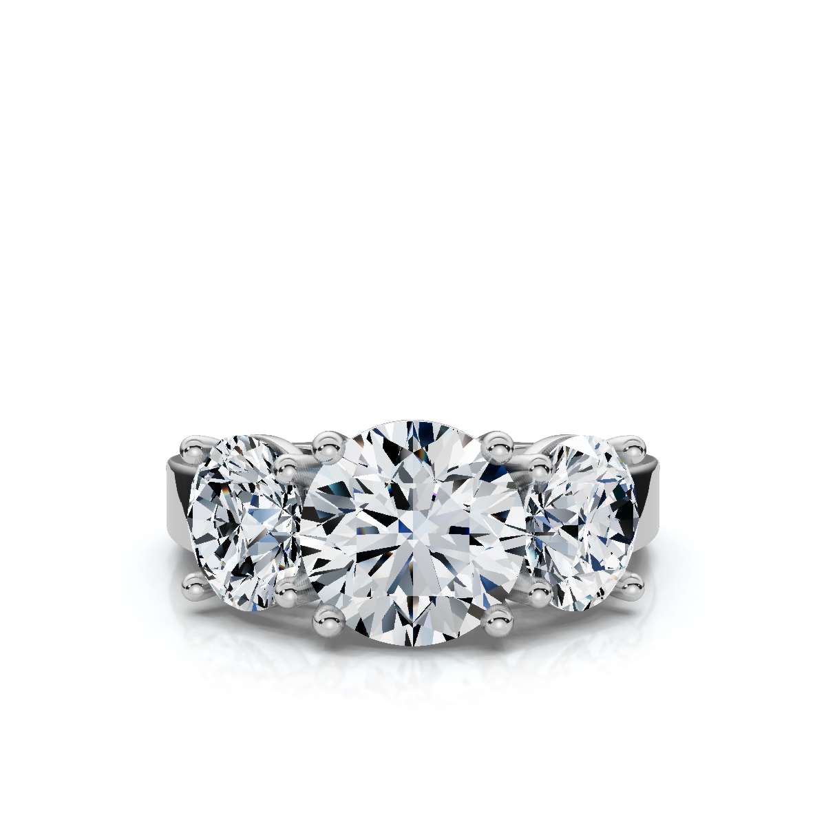 14K White Gold Katana Three Stone Lab Grown Diamond Ring (2.00 ct. tw)