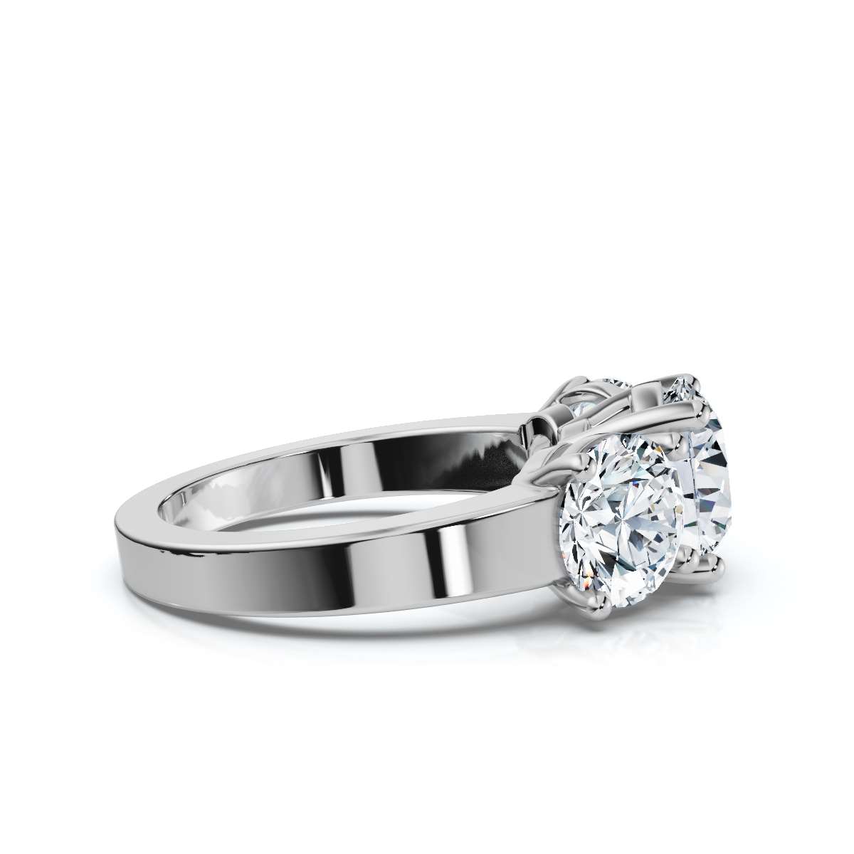 14K White Gold Katana Three Stone Lab Grown Diamond Ring (2.00 ct. tw)