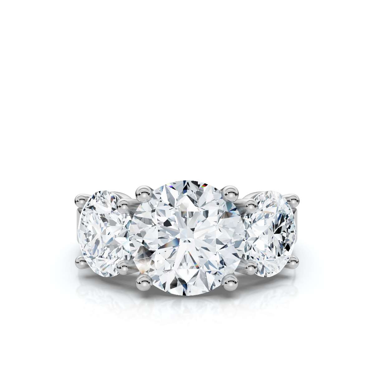 14K White Gold Katana Three Stone Lab Grown Diamond Ring (3.00 ct. tw)
