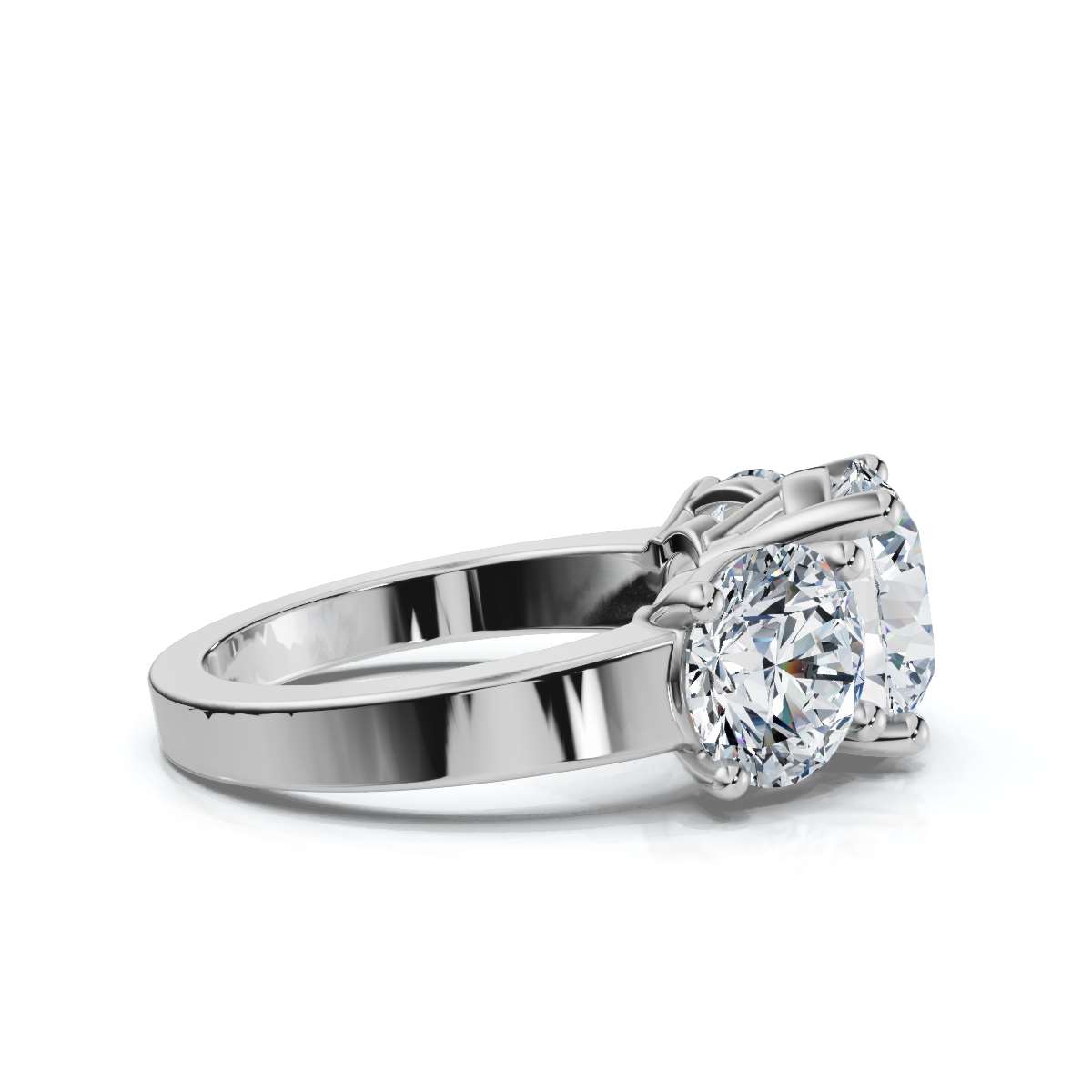 14K White Gold Katana Three Stone Lab Grown Diamond Ring (3.00 ct. tw)