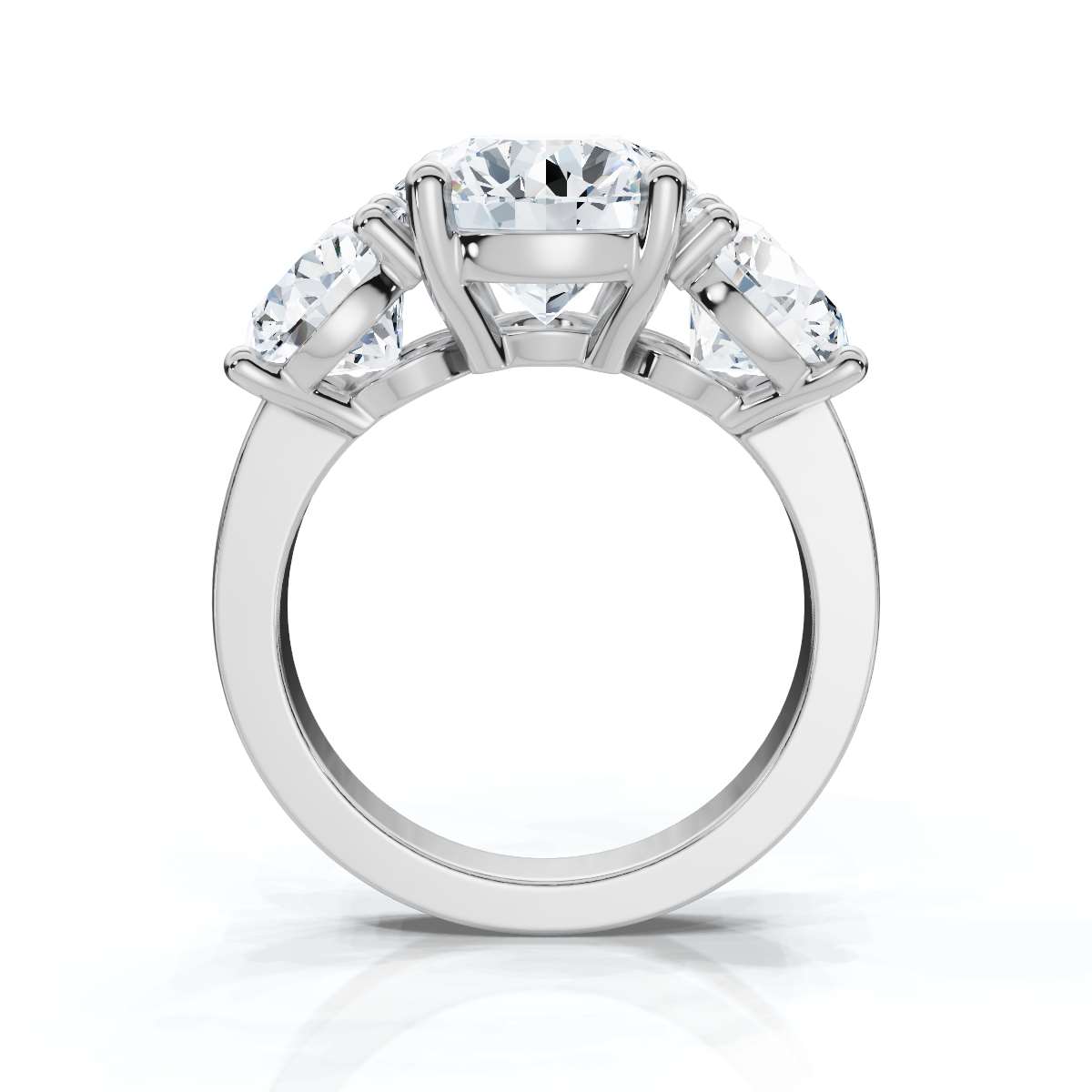 14K White Gold Katana Three Stone Lab Grown Diamond Ring (3.00 ct. tw)