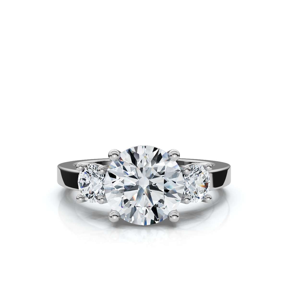 14K White Gold Katana Three Stone Lab Grown Diamond Ring (1/2 ct. tw)