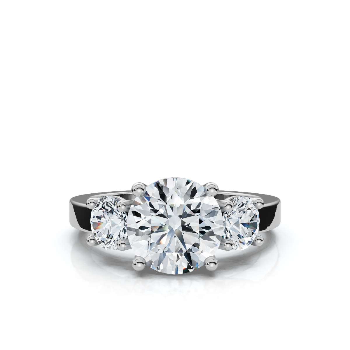 14K White Gold Katana Three Stone Lab Grown Diamond Ring (3/4 ct. tw)