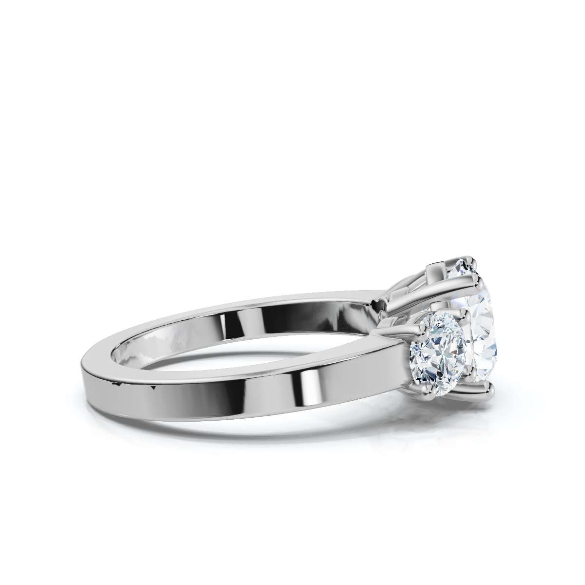 14K White Gold Katana Three Stone Lab Grown Diamond Ring (3/4 ct. tw)