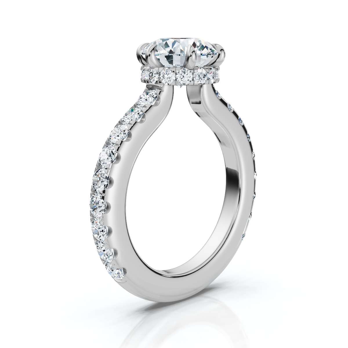 14K White Gold Juno Hidden Halo Lab Grown Diamond Ring (4/5 ct. tw)