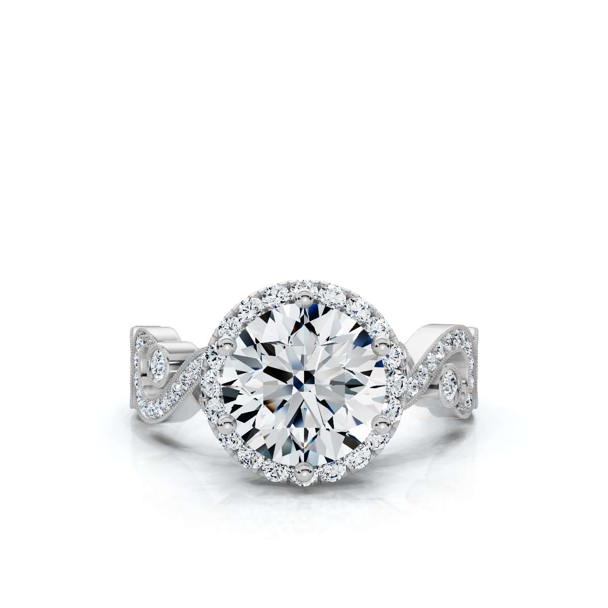 14K White Gold Delvina Halo Lab Grown Diamond Ring (2/5 ct. tw)
