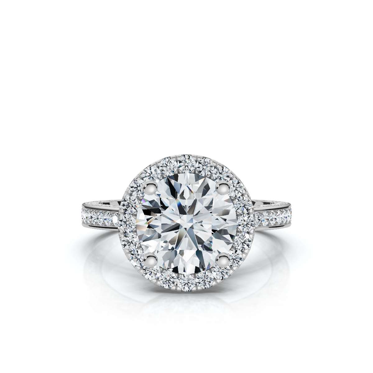 14K White Gold Leda Halo Lab Grown Diamond Ring (1/2 ct. tw)