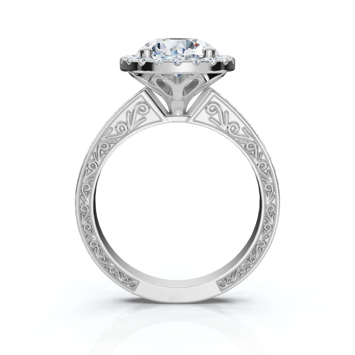 14K White Gold Leda Halo Lab Grown Diamond Ring (1/2 ct. tw)