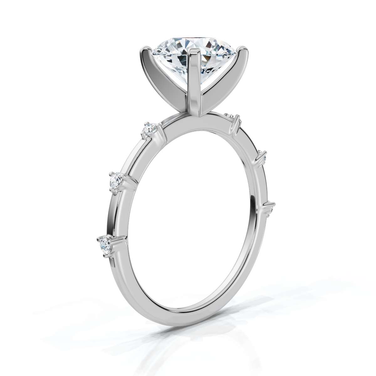 14K White Gold Nya Accents Lab Grown Diamond Ring (1/10 ct. tw)