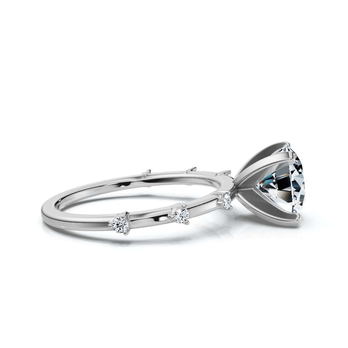14K White Gold Nya Accents Lab Grown Diamond Ring (1/10 ct. tw)