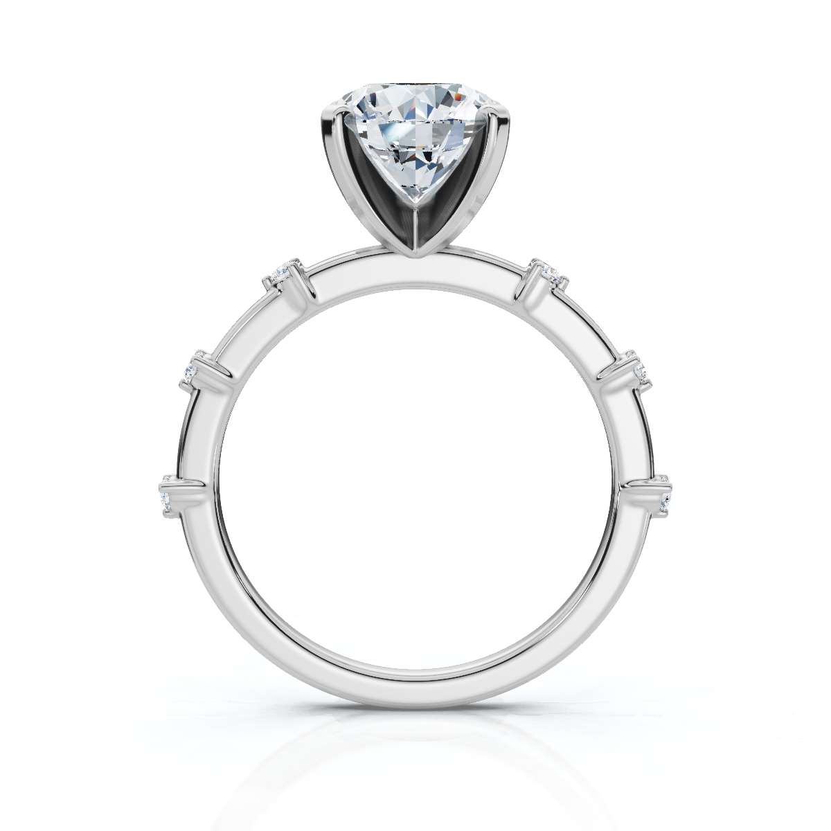 14K White Gold Nya Accents Lab Grown Diamond Ring (1/10 ct. tw)