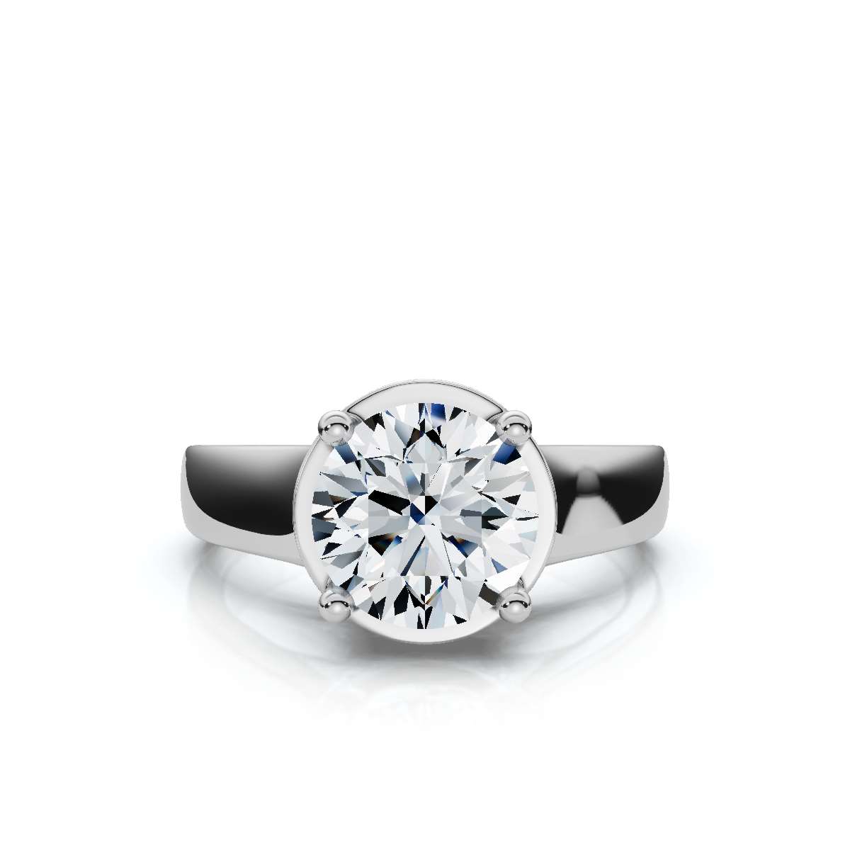 14K White Gold Xiomara Hidden Accents Lab Grown Diamond Ring (1/10 ct. tw)