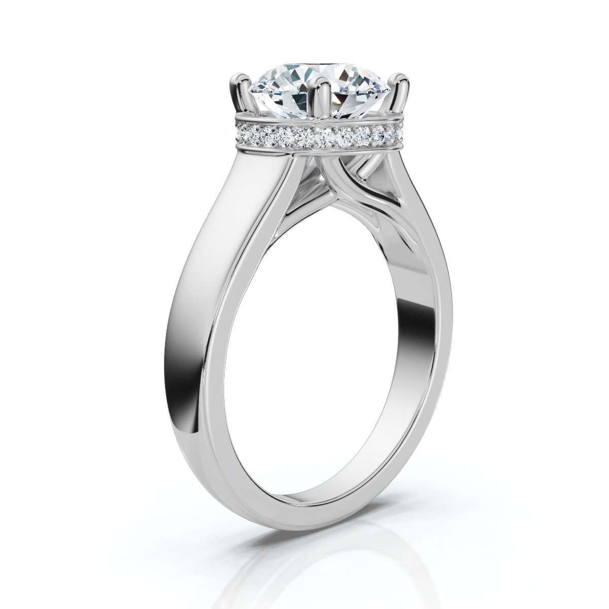 14K White Gold Xiomara Hidden Accents Lab Grown Diamond Ring (1/10 ct. tw)