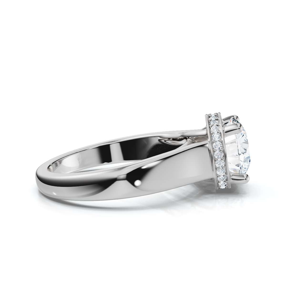 14K White Gold Xiomara Hidden Accents Lab Grown Diamond Ring (1/10 ct. tw)