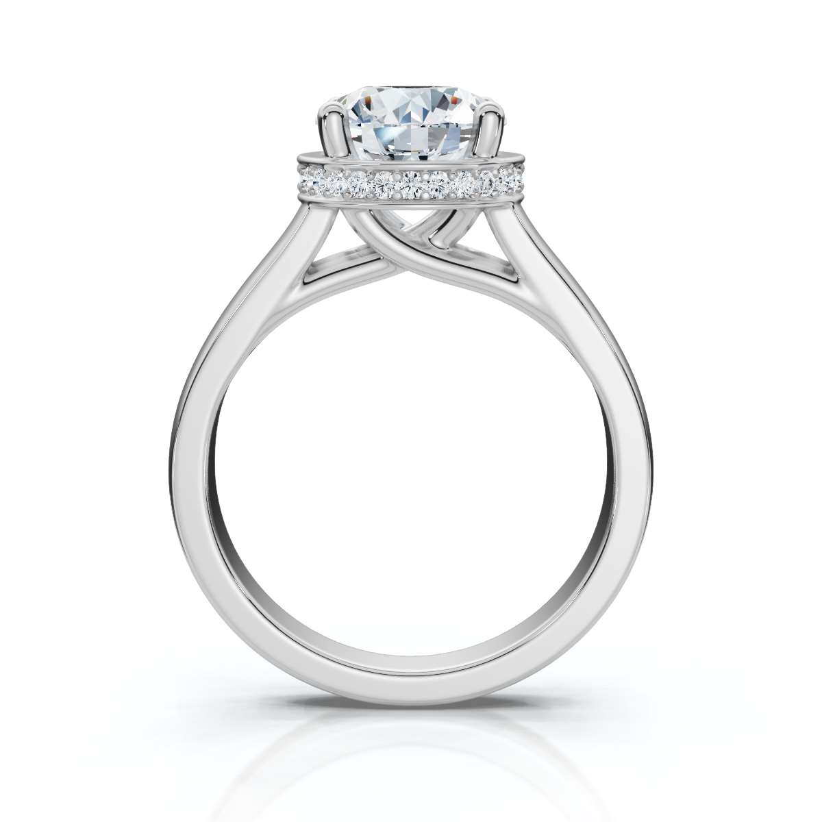 14K White Gold Xiomara Hidden Accents Lab Grown Diamond Ring (1/10 ct. tw)
