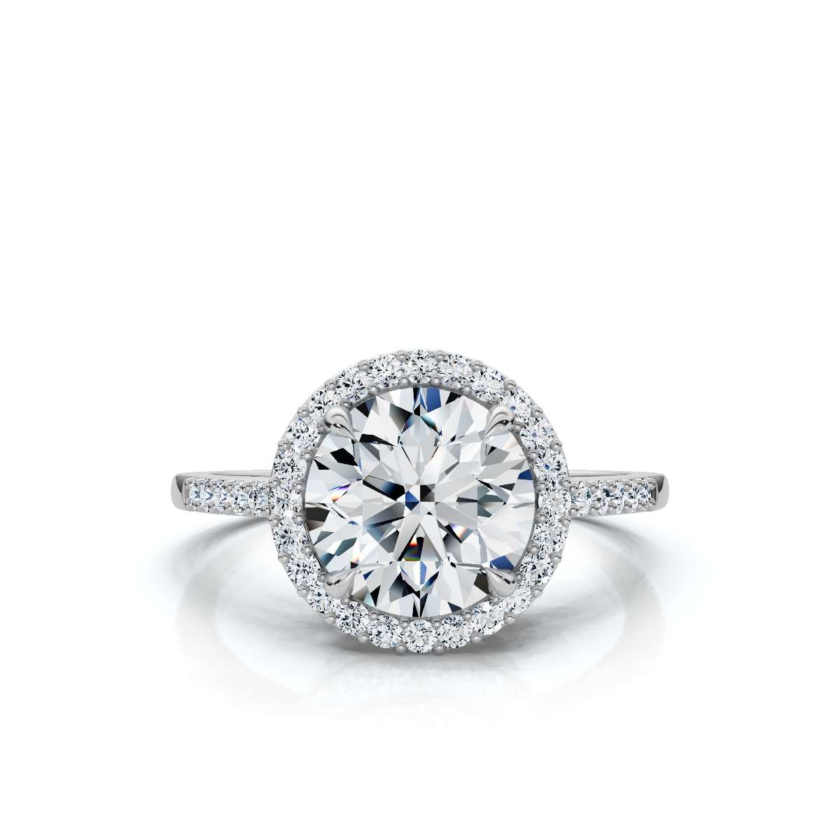 14K White Gold Yassa Halo Lab Grown Diamond Ring (1/5 ct. tw)