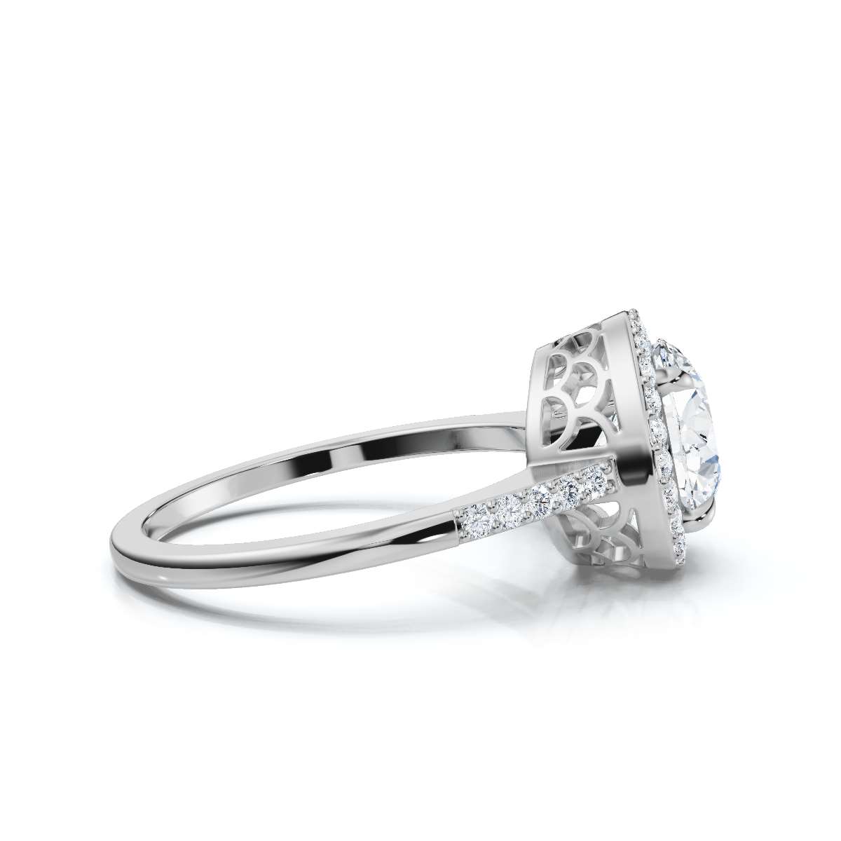 14K White Gold Yassa Halo Lab Grown Diamond Ring (1/5 ct. tw)