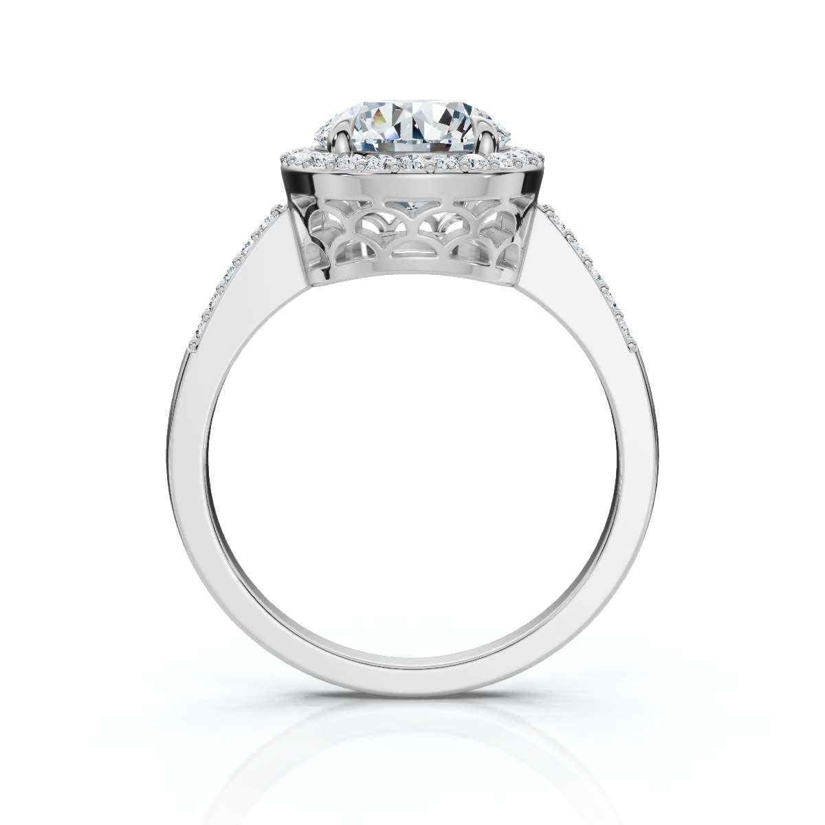 14K White Gold Yassa Halo Lab Grown Diamond Ring (1/5 ct. tw)