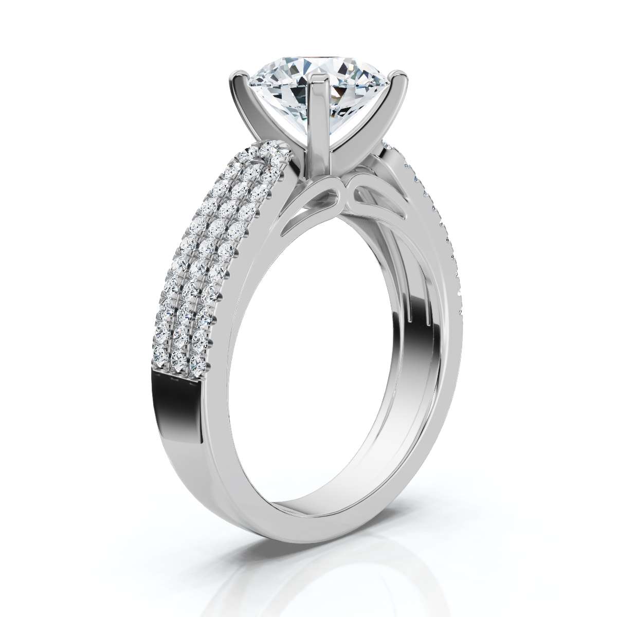 14K White Gold Ginger Accents Lab Grown Diamond Ring (2/5 ct. tw)